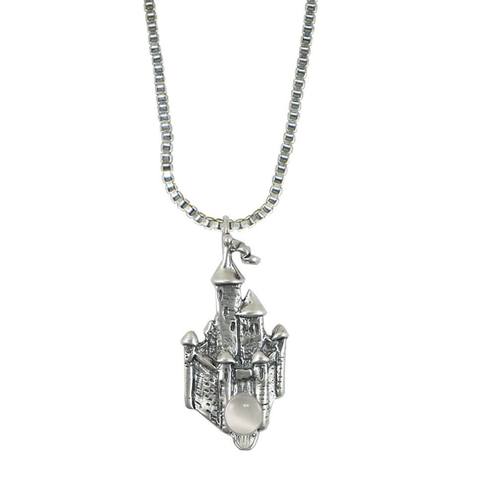 Sterling Silver Arthur's Castle Pendant With White Moonstone